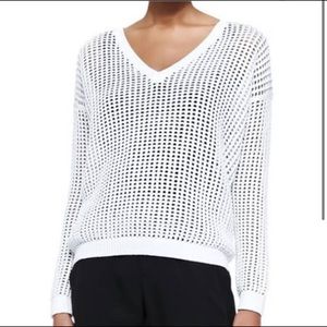 NWT VINCE White Mesh Pullover - White - Size S